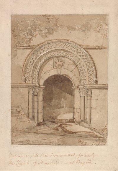 Entrance into the Cornmarket, Formerly the Chapel of St. Louis, at Bayeux by John Sell Cotman